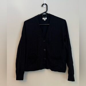 Medium J. Crew Black Cashmere Blend Button-Up Cardigan